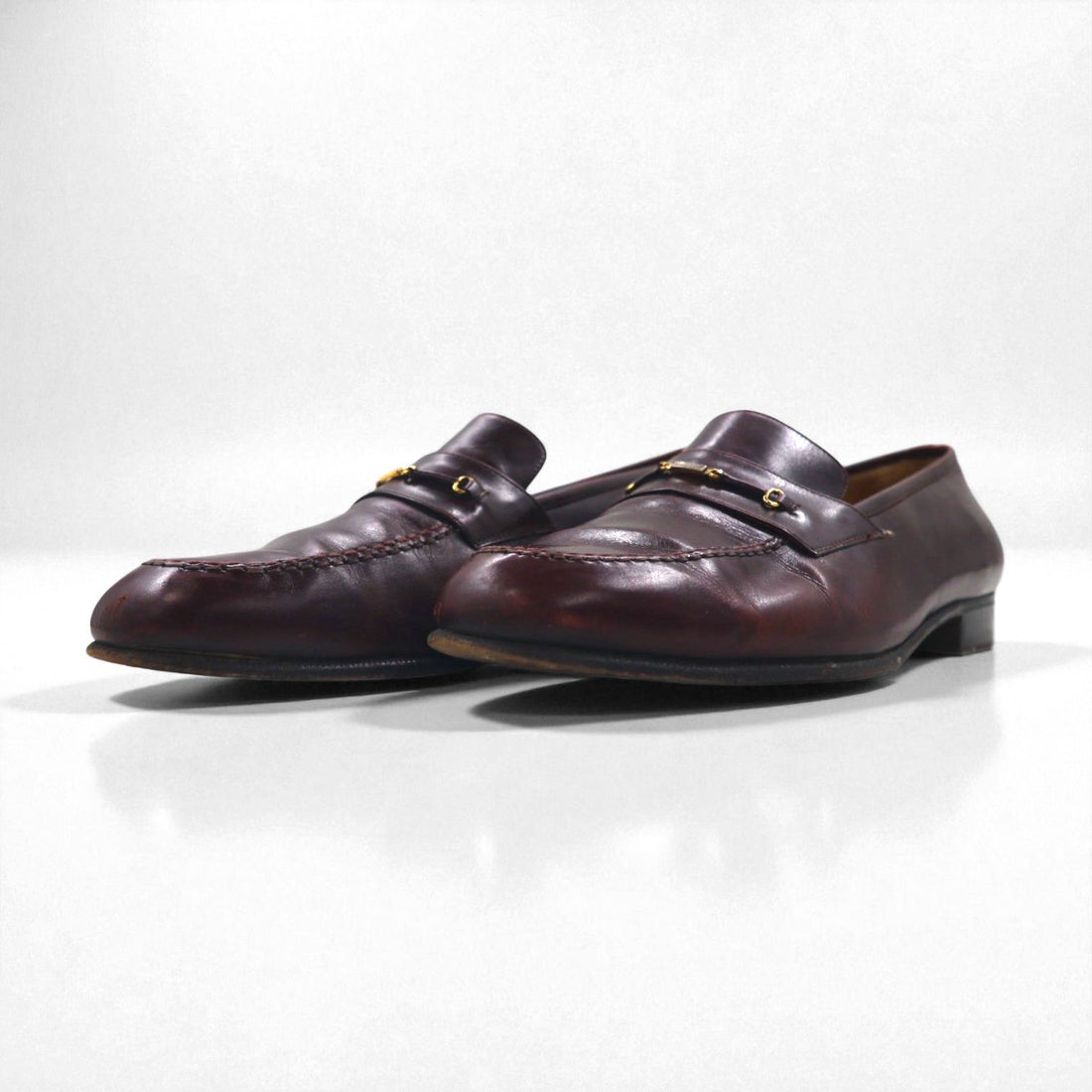 Salvatore Ferragamo Horsebit Loafers, Size 27.5cm, Leather Moccasins, 4505 220, Made in Italy