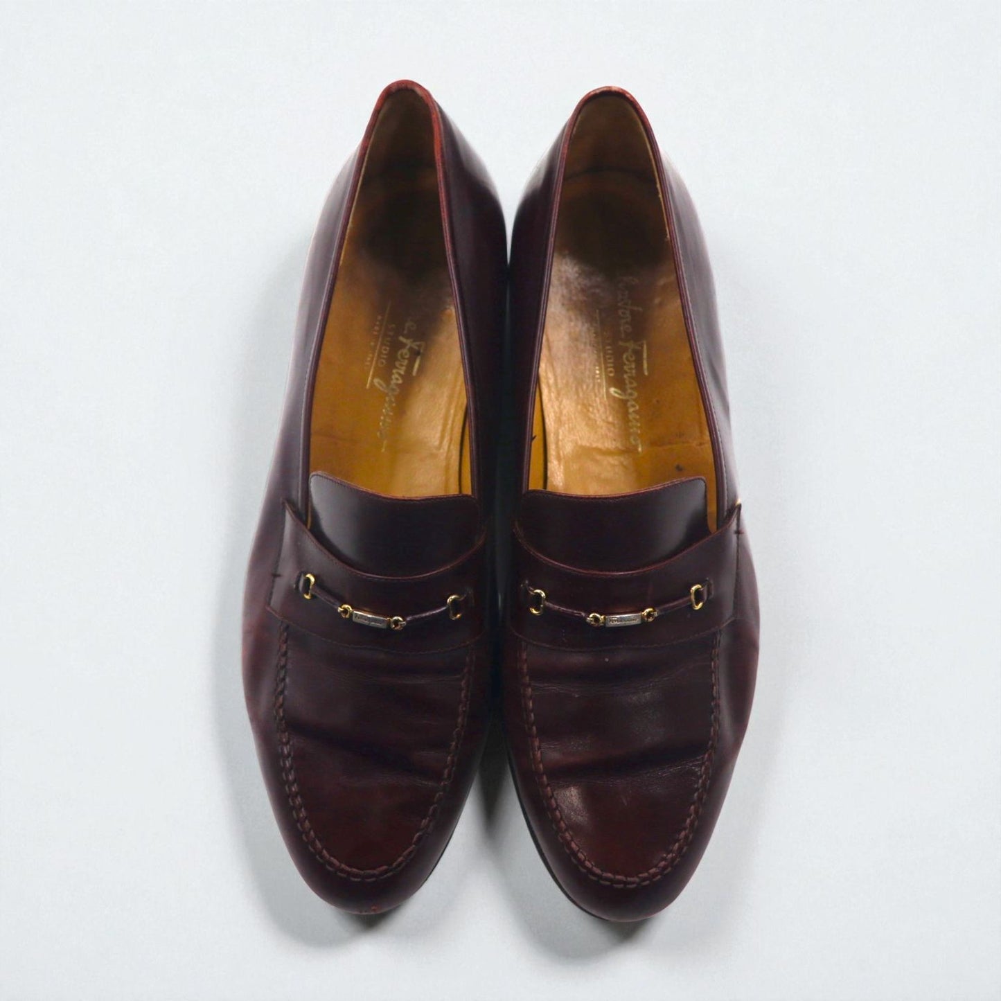 Salvatore Ferragamo Horsebit Loafers, Size 27.5cm, Leather Moccasins, 4505 220, Made in Italy