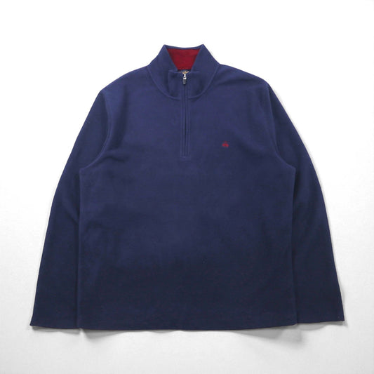 Brooks Brothers ハーフジップ フリースジャケット XL ネイビー ワンポイントロゴ