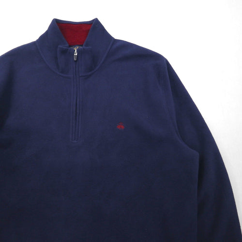 Brooks Brothers Half-Zip Fleece Jacket, XL, Navy, with One-Point Logo