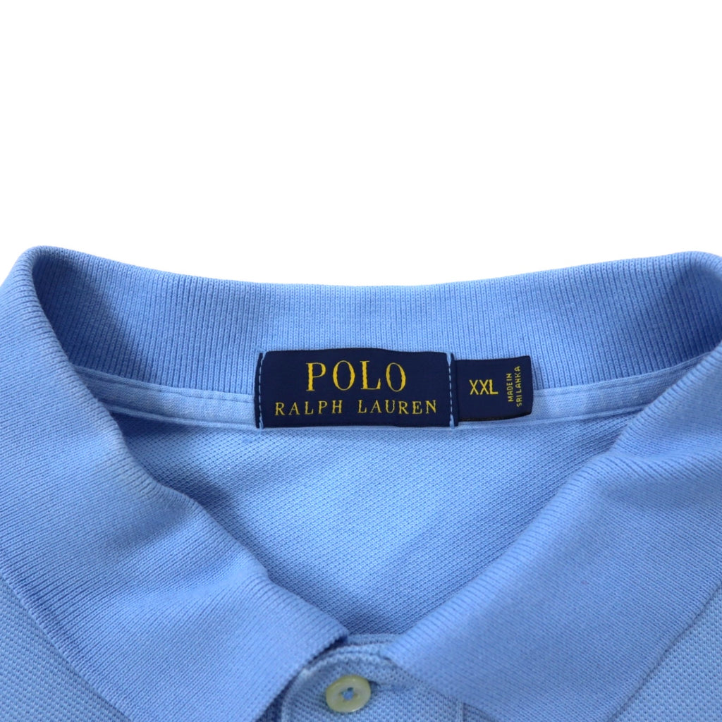 POLO RALPH LAUREN Polo shirt XXL Blue Cotton Pique Small pony embroidery Big size Made in Sri Lanka