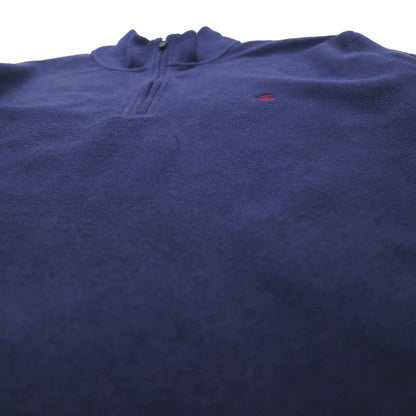 Brooks Brothers ハーフジップ フリースジャケット XL ネイビー ワンポイントロゴ