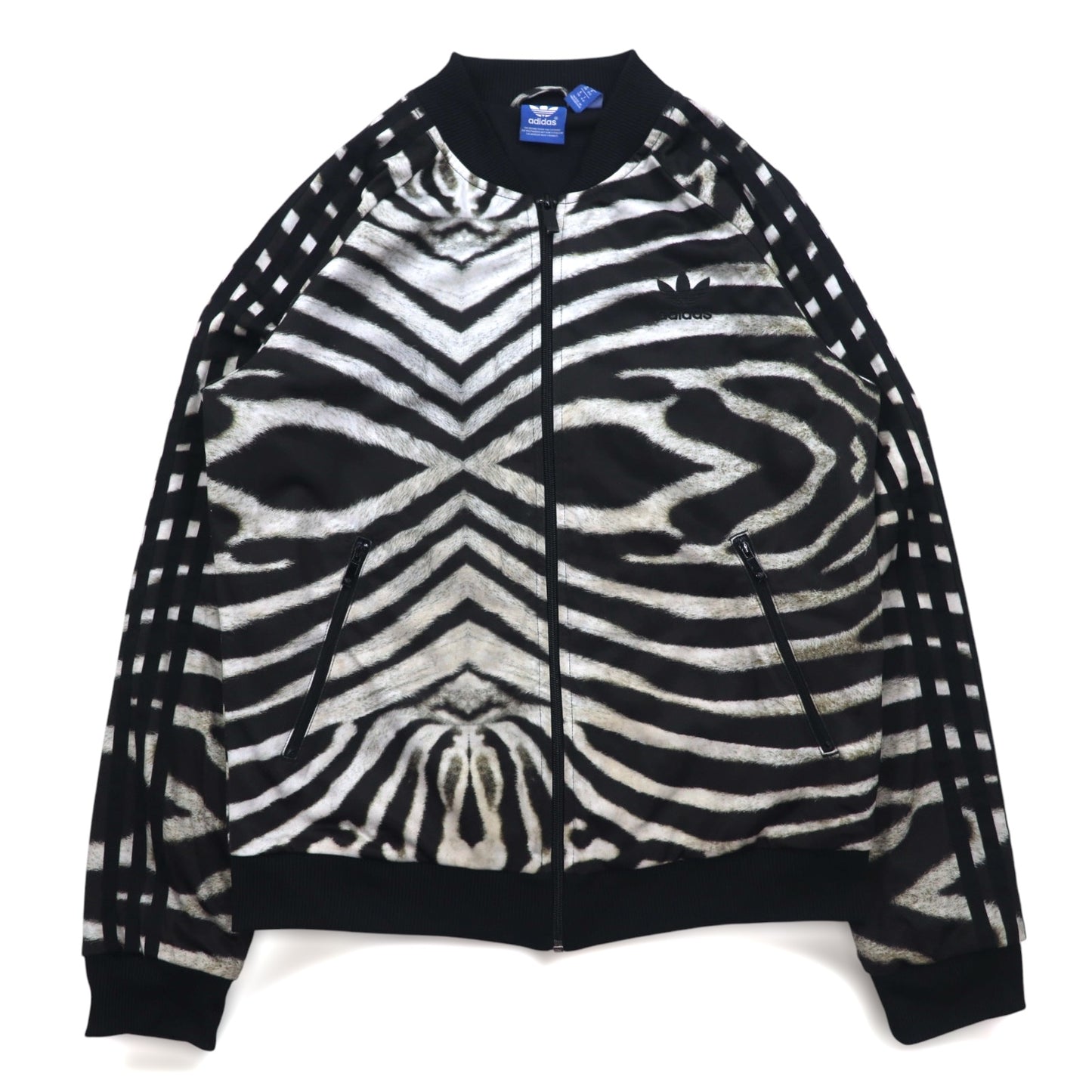 adidas originals ゼブラ柄 トラックジャケット ジャージ ATP型 XL ブラック トレフォイルロゴ 3ストライプ BLUZA Supergirl Zebra Track Top Jacket M30954