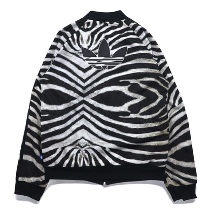 adidas originals ゼブラ柄 トラックジャケット ジャージ ATP型 XL ブラック トレフォイルロゴ 3ストライプ BLUZA Supergirl Zebra Track Top Jacket M30954