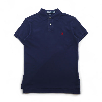 Polo by Ralph Lauren 90s Polo Shirt, Size Small, Navy Cotton, Pique with Small Pony Embroidery