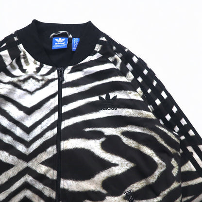 adidas originals ゼブラ柄 トラックジャケット ジャージ ATP型 XL ブラック トレフォイルロゴ 3ストライプ BLUZA Supergirl Zebra Track Top Jacket M30954