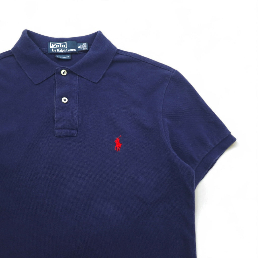 Polo by Ralph Lauren 90s Polo Shirt, Size Small, Navy Cotton, Pique with Small Pony Embroidery