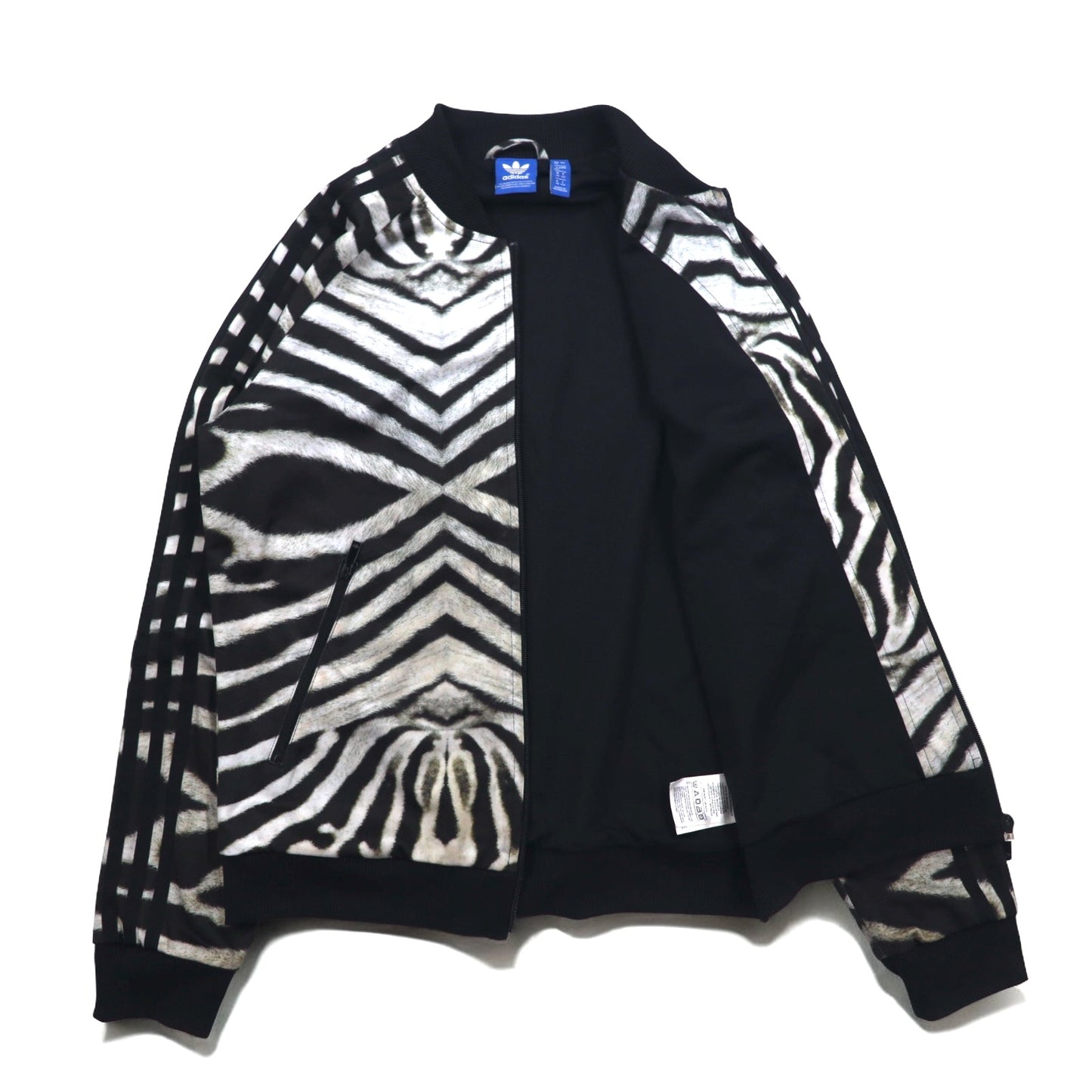 adidas originals ゼブラ柄 トラックジャケット ジャージ ATP型 XL ブラック トレフォイルロゴ 3ストライプ BLUZA Supergirl Zebra Track Top Jacket M30954