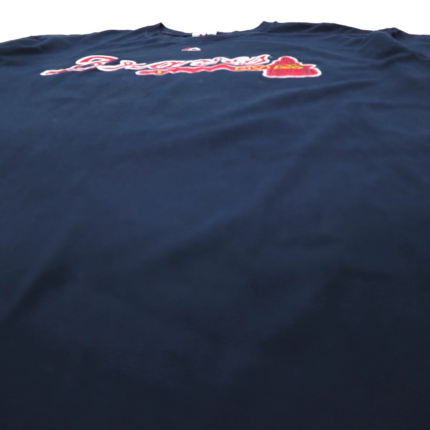 Majestic 90年代 ベースボール プリント Tシャツ 2XL ネイビー MLB Braves ナンバリング メキシコ製