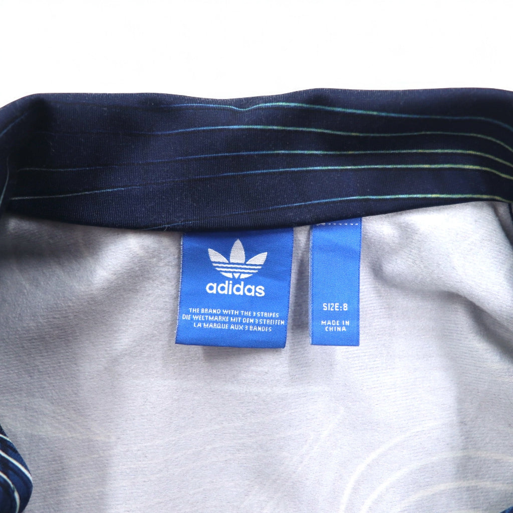adidas originals Firebird stand collar high neck track jacket jersey M navy all-over print trefoil logo 3 stripes Blue Geology Fire Bird Track Top BQ1001