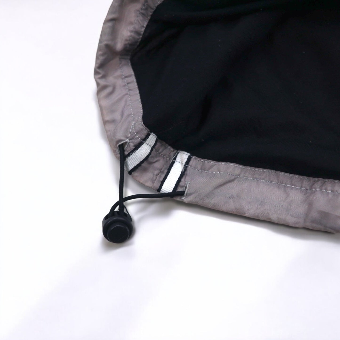 STARTER Layered Anorak Parka Half Zip Nylon Jacket L Black One Point Logo Embroidery