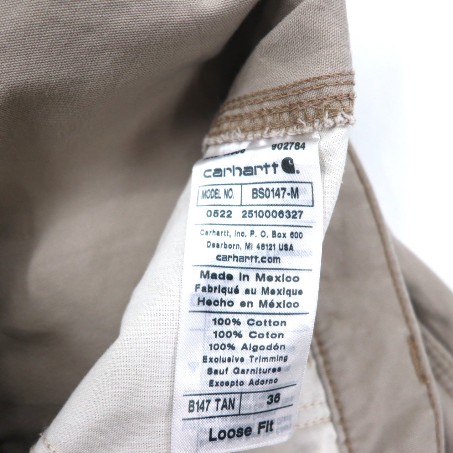 carhartt ルーズフィット ワークショーツ ペインター ハーフパンツ 36 ベージュ コットン B147 TAN メキシコ製