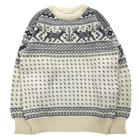 日本然リトテ-古着オンライン-DALE of Norway ノルディック柄 ニット セーター S ホワイト ウール-DALE of Norway Nordic Pattern Knit Sweater S White Wool