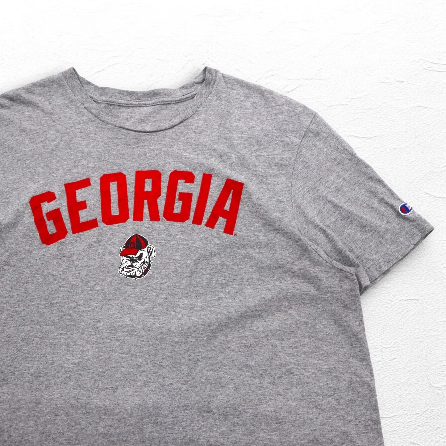 Champion アーチロゴ カレッジ プリント Tシャツ 2XL グレー GEORGIA BULLDOGS ホンジュラス製