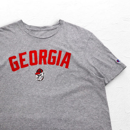 Champion アーチロゴ カレッジ プリント Tシャツ 2XL グレー GEORGIA BULLDOGS ホンジュラス製