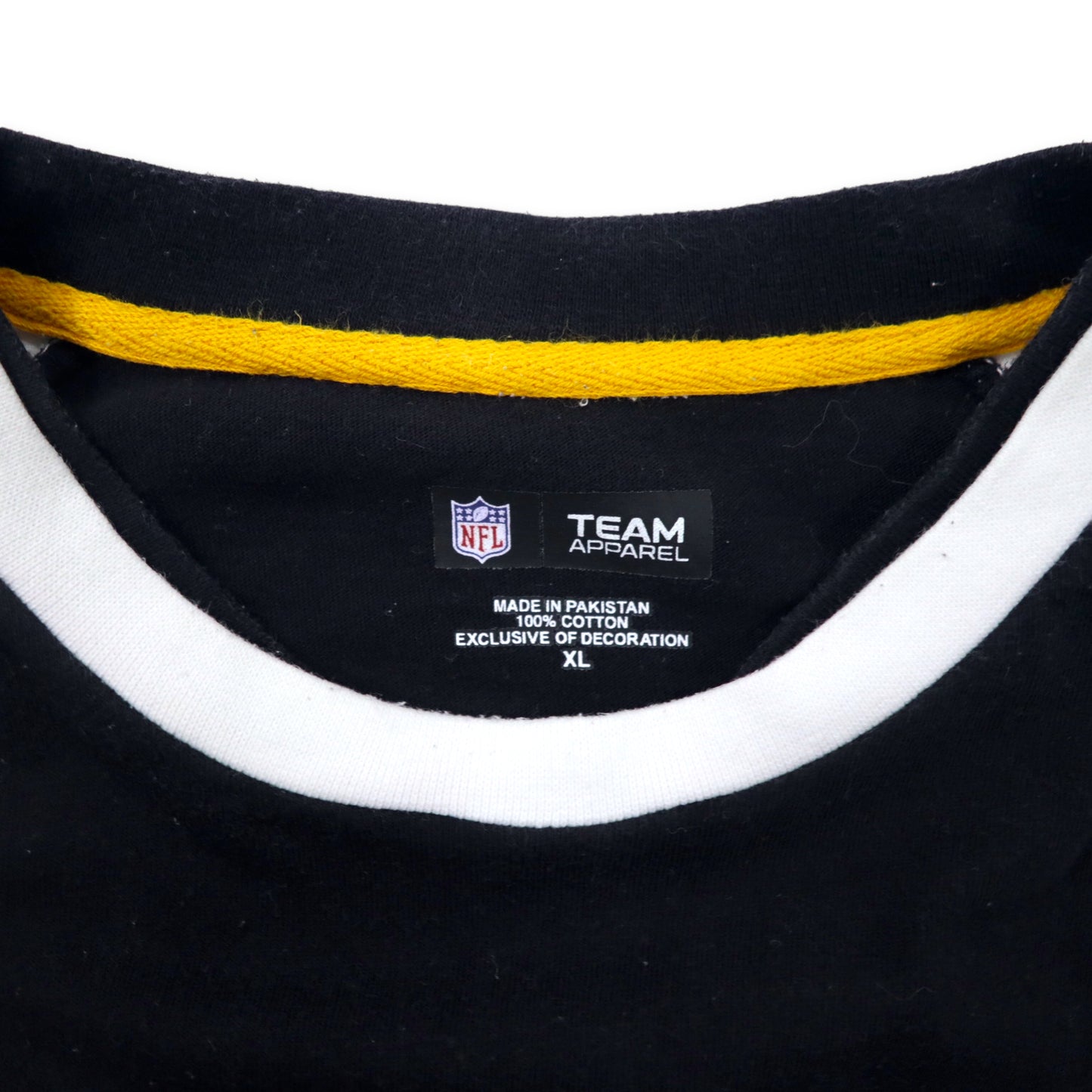 NFL TEAM APPAREL ラグランTシャツ XL ブラック コットン パキ綿 Steelers ビッグサイズ