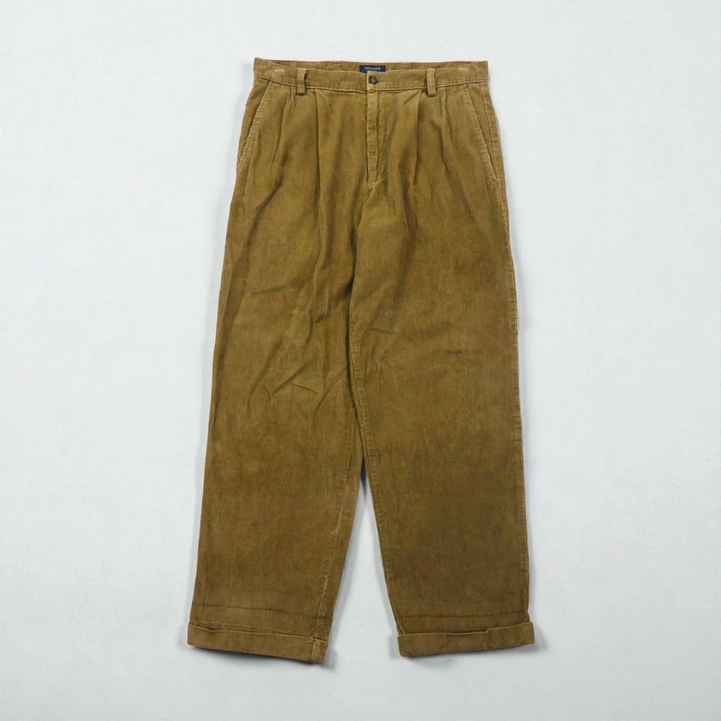 DOCKERS ( Levi's ) 00年代 2タック ワイド コーデュロイ チノパンツ M ベージュ ダブルカフス
