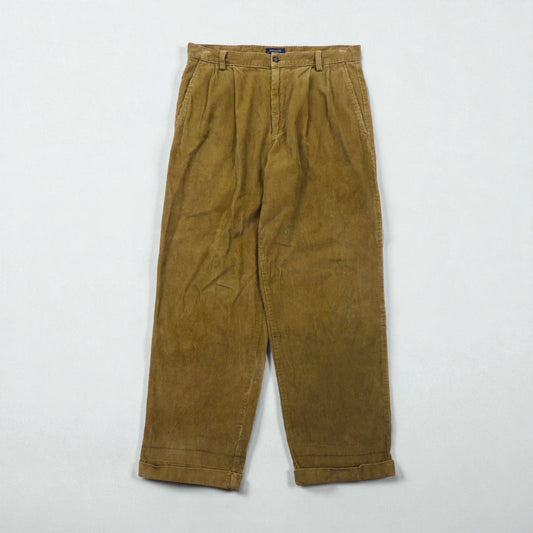 DOCKERS ( Levi's ) 00年代 2タック ワイド コーデュロイ チノパンツ M ベージュ ダブルカフス