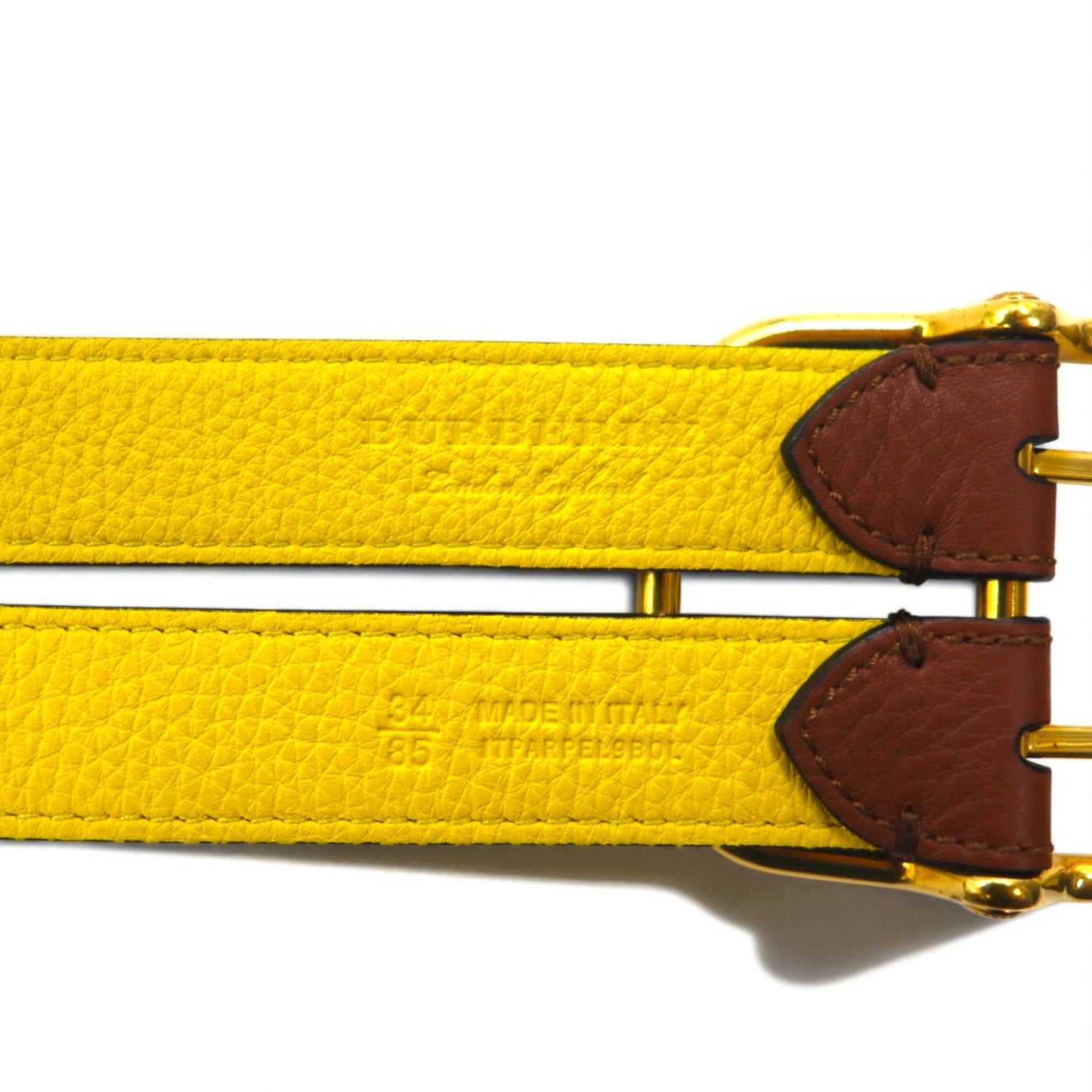 BURBERRY Lynton Reversible Double Strap Leather Belt, Size 34/85, Grained Leather, Double Strap, ITPARPEL9BOL, Current Model, Made in Italy