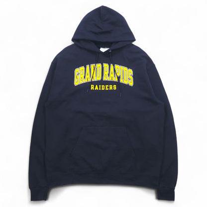 Champion プルオーバー パーカー 3XL ネイビー ビッグサイズ GRAND RAPIDS RAIDERS エルサルバドル製