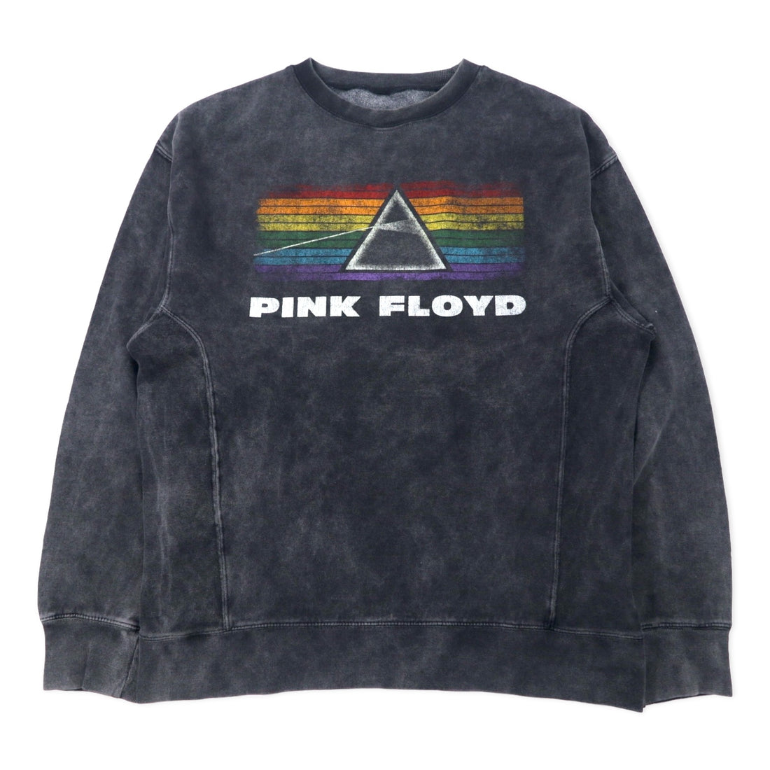 日本然リトテ-古着オンライン-PINK FLOYD ピンクフロイド バンド プリント スウェット L グレー コットン ブリーチ ヴィンテージ加工 PULL & BEAR パキスタン製-PINK FLOYD Band Print Sweatshirt L Gray Cotton Bleach Vintage Processing PULL & BEAR Pakistan Made