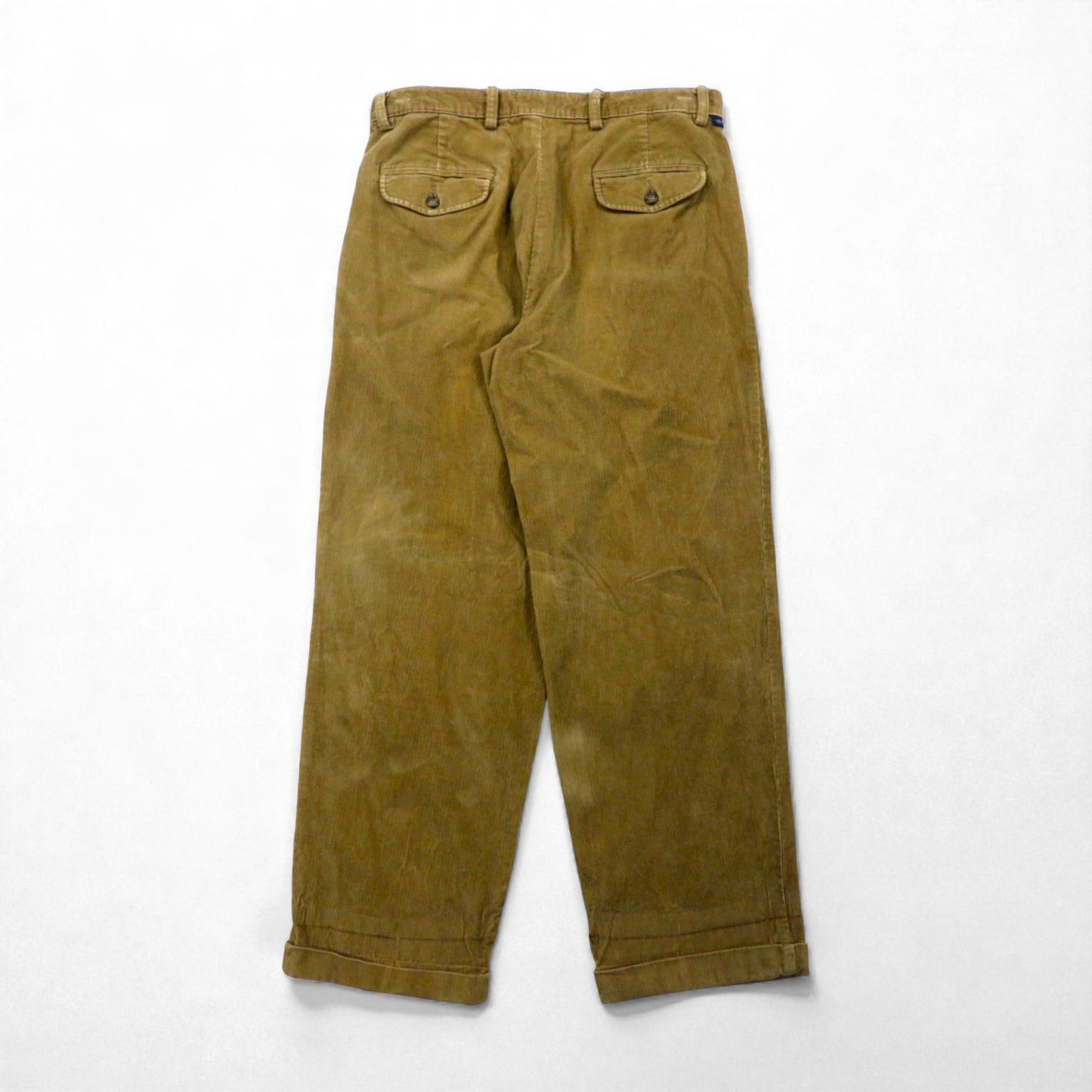 DOCKERS (Levi's) 2000s Wide-leg Corduroy Chino Pants, Size M, Beige, with Double Cuffs