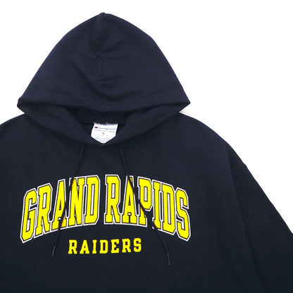Champion プルオーバー パーカー 3XL ネイビー ビッグサイズ GRAND RAPIDS RAIDERS エルサルバドル製