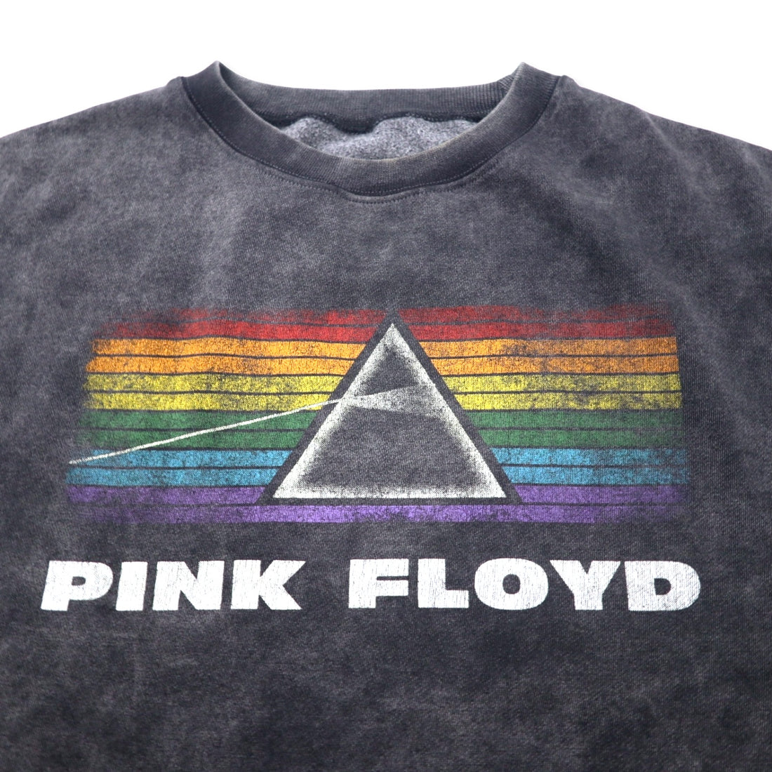 PINK FLOYD Pink Floyd band print sweatshirt L Grey cotton bleach vintage finish PULL &amp; BEAR Made in Pakistan