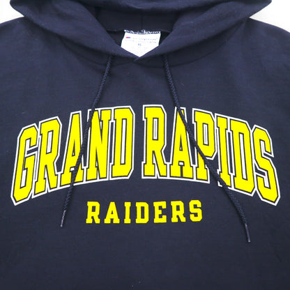 Champion プルオーバー パーカー 3XL ネイビー ビッグサイズ GRAND RAPIDS RAIDERS エルサルバドル製
