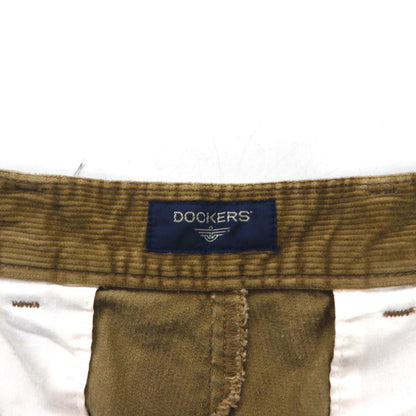 DOCKERS (Levi's) 2000s Wide-leg Corduroy Chino Pants, Size M, Beige, with Double Cuffs