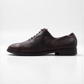MORESCHI Italian-made semi-brogue dress shoes, size 27.5cm, brown genuine leather with medallion detailing.