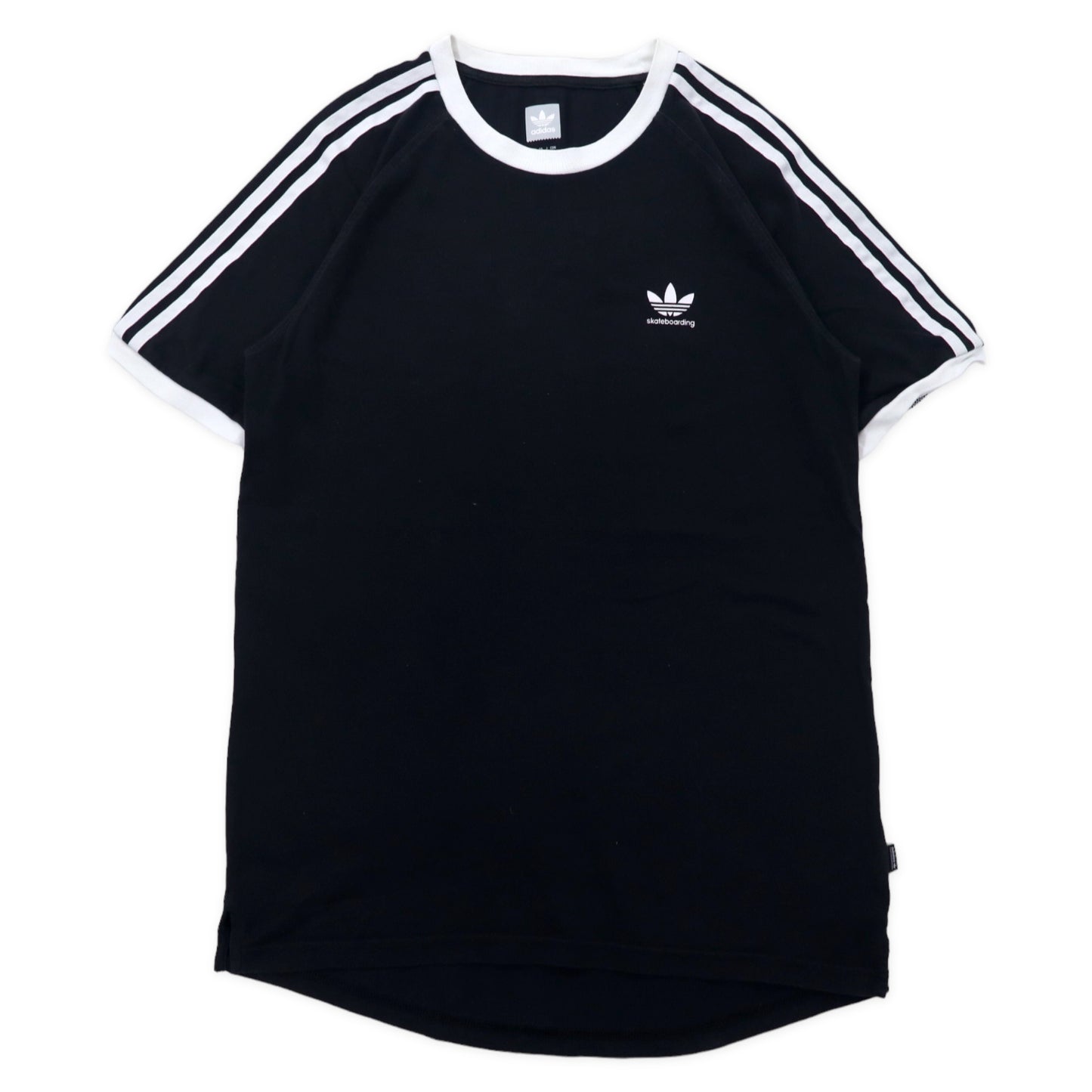 adidas skateboarding リンガーTシャツ L ブラック コットン トレフォイルロゴ 3ストライプ CALIFORNIA 2.0 TEE CW2352