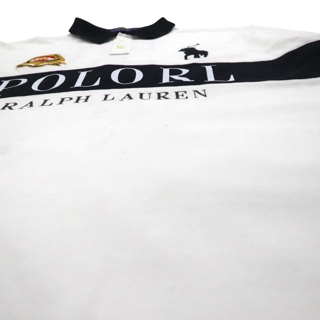 POLO RALPH LAUREN Big Pony Embroidered Polo Shirt XL White POLO TEAM Numbering