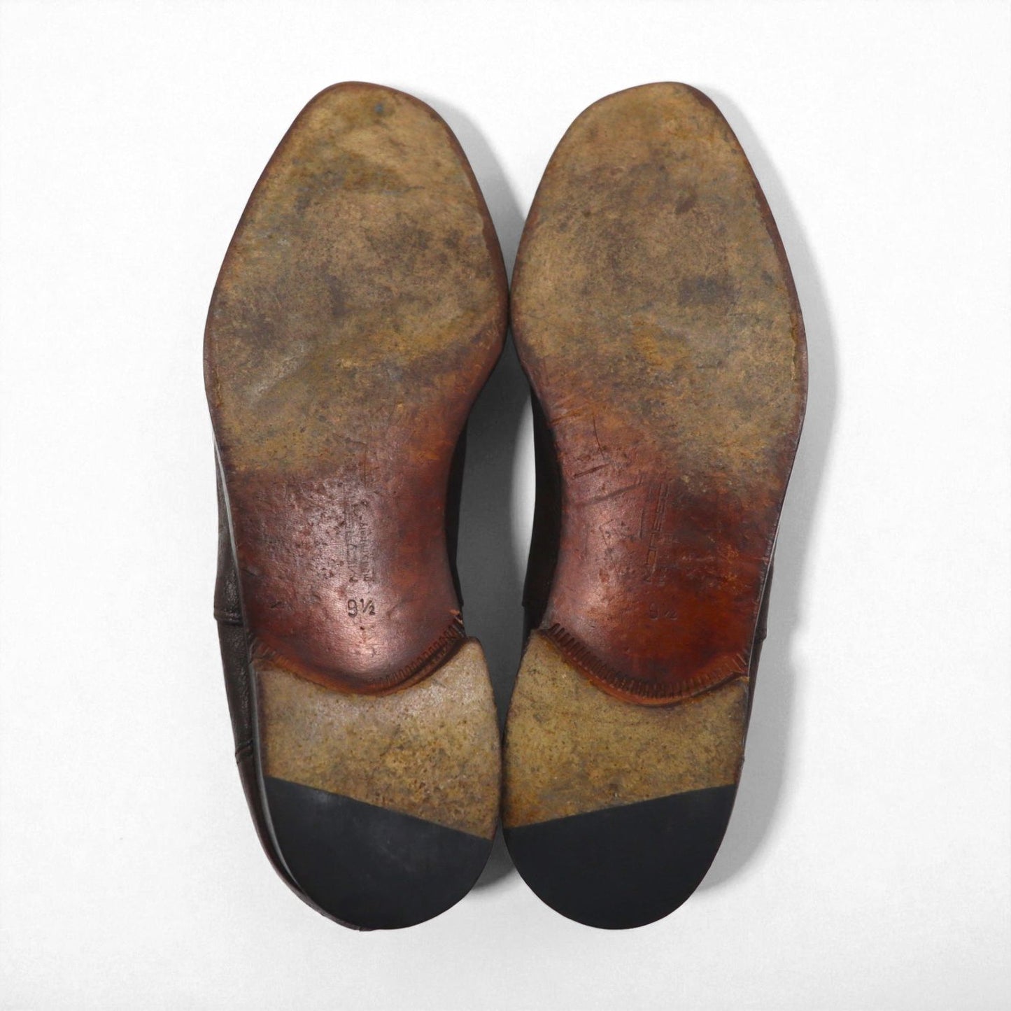 MORESCHI Italian-made semi-brogue dress shoes, size 27.5cm, brown genuine leather with medallion detailing.