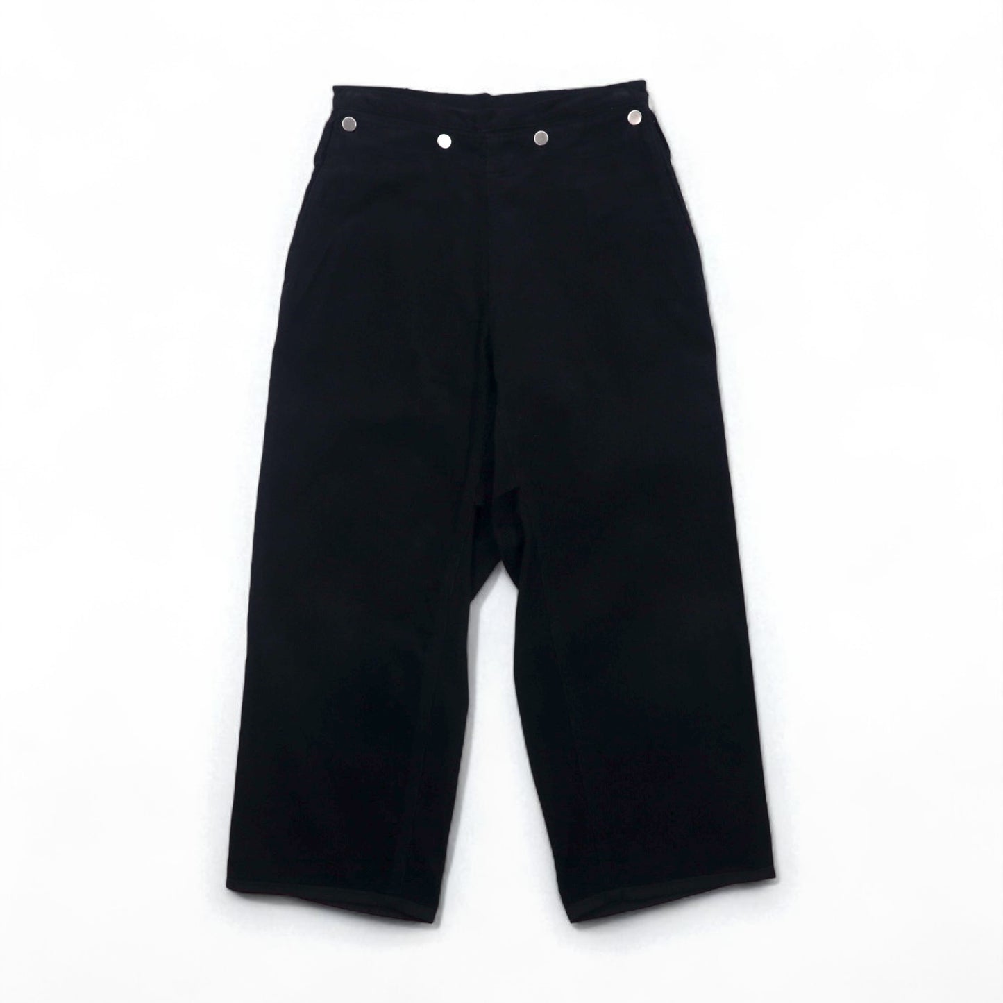 TUKI Corduroy Pants, Type 3, Wide Leg Marine Pants, Size M, Black, 0032C, Made in Japan