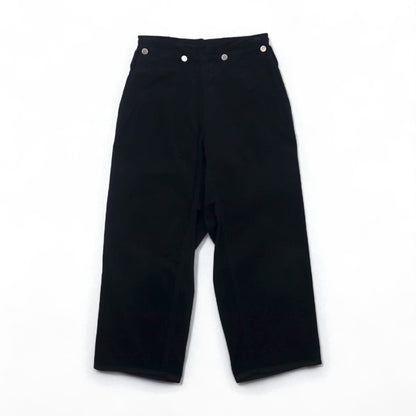 TUKI Corduroy Pants, Type 3, Wide Leg Marine Pants, Size M, Black, 0032C, Made in Japan
