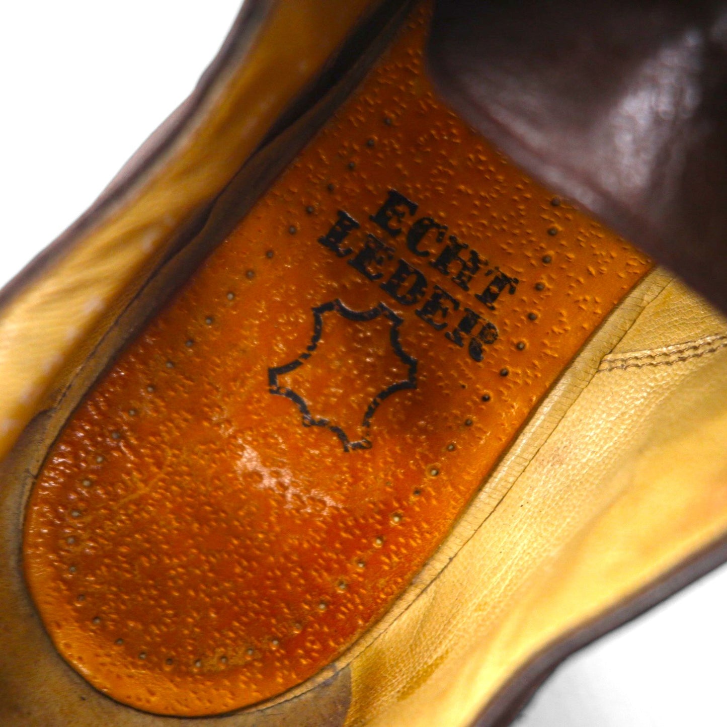 MORESCHI Italian-made semi-brogue dress shoes, size 27.5cm, brown genuine leather with medallion detailing.