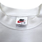 NIKE 90s USA made Swoosh logo embroidered sweatshirt M White cotton NIKE TOWN back logo print