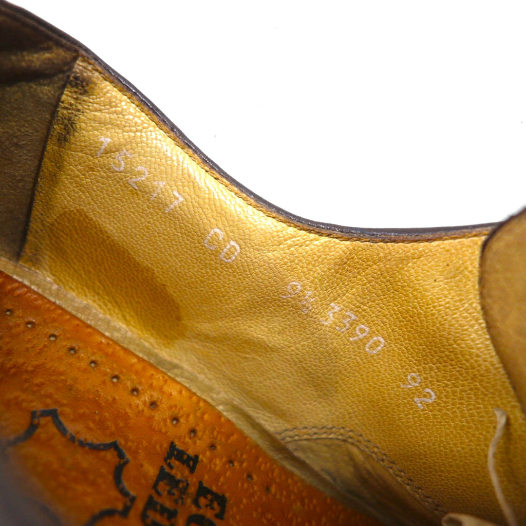 MORESCHI Italian-made semi-brogue dress shoes, size 27.5cm, brown genuine leather with medallion detailing.