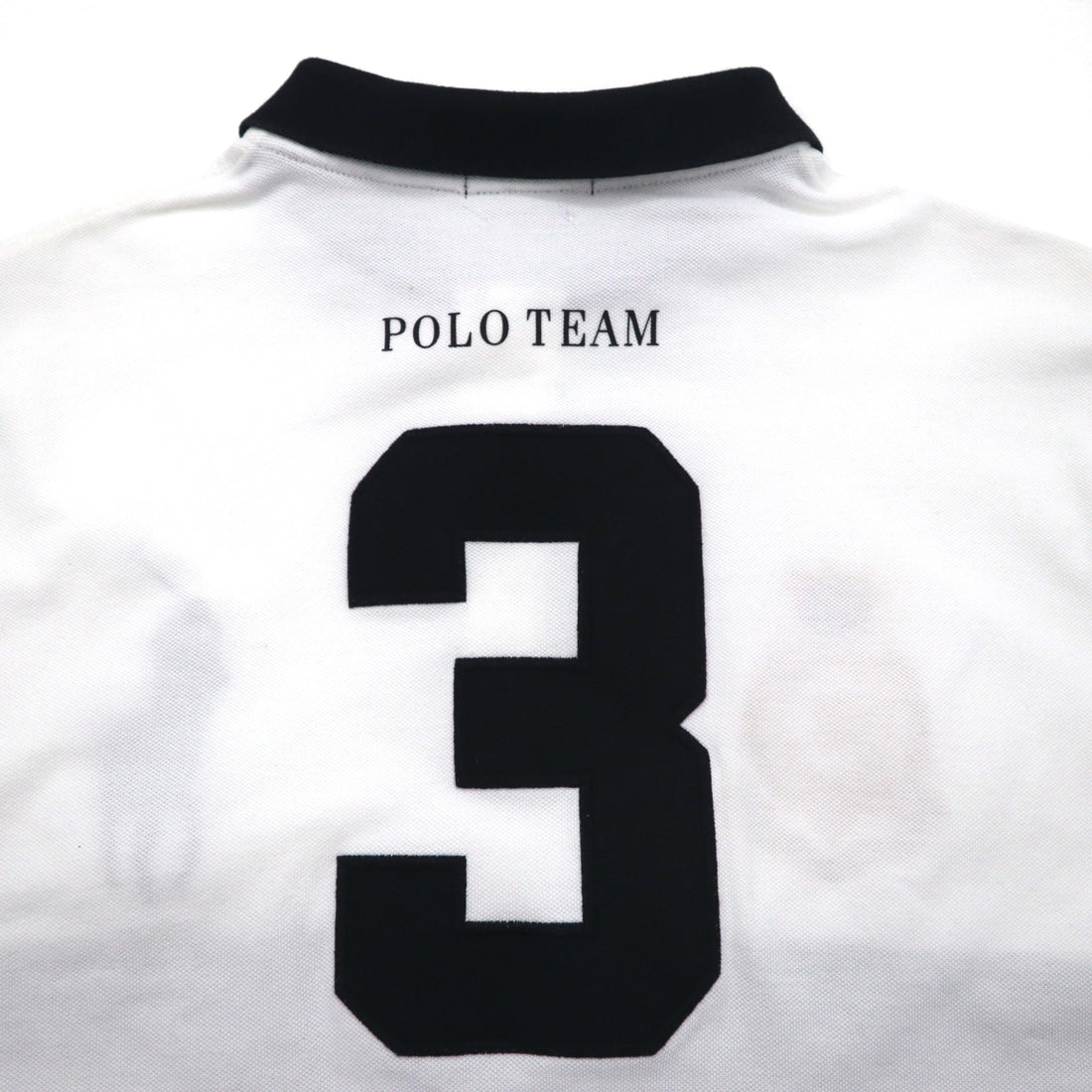 POLO RALPH LAUREN Big Pony Embroidered Polo Shirt XL White POLO TEAM Numbering