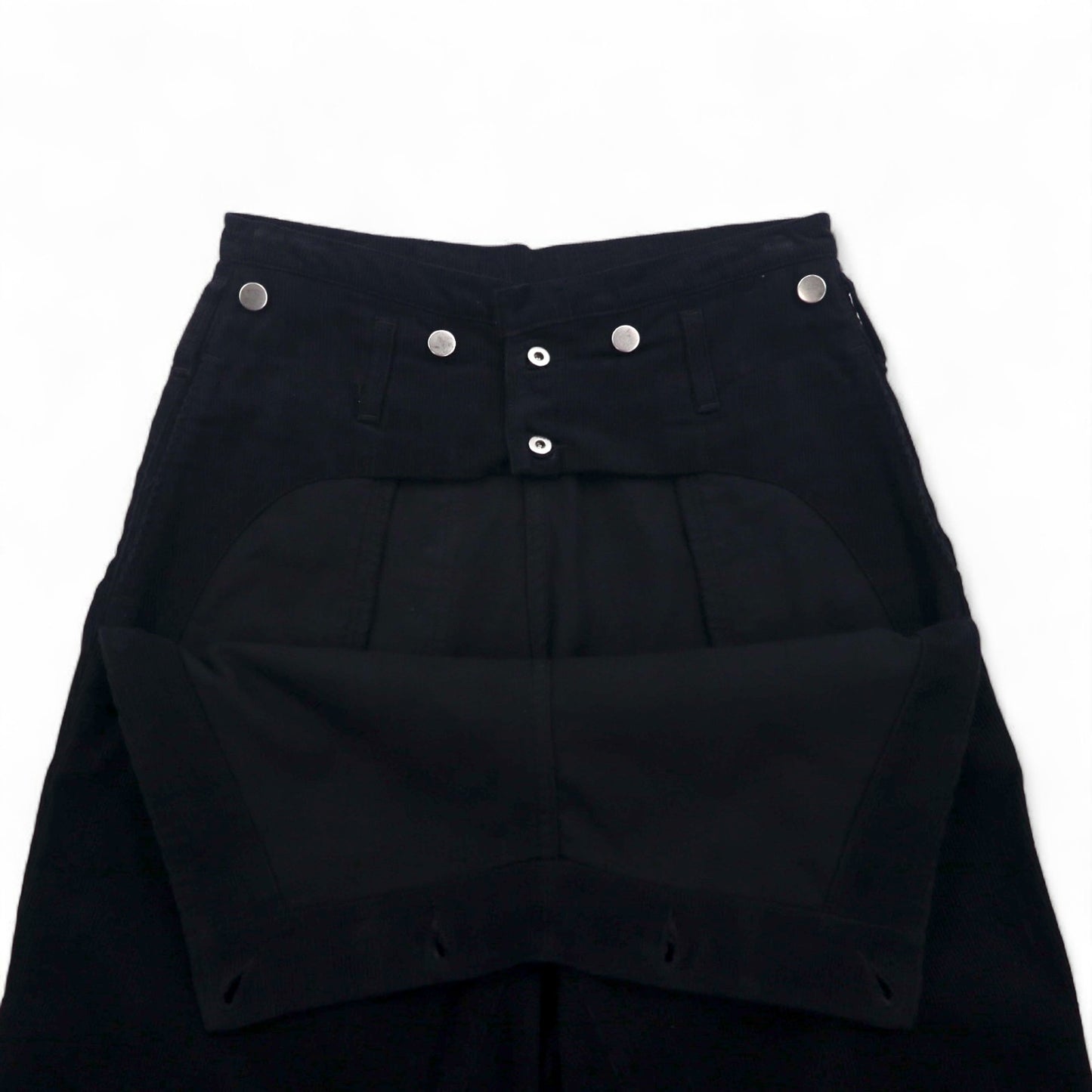 TUKI Corduroy Pants, Type 3, Wide Leg Marine Pants, Size M, Black, 0032C, Made in Japan
