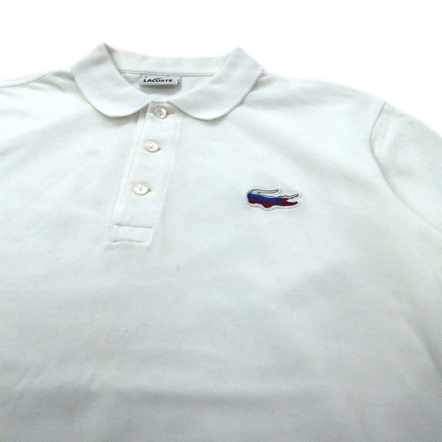 LACOSTE フラッグ ポロシャツ 4 ホワイト コットン PH123E 日本製