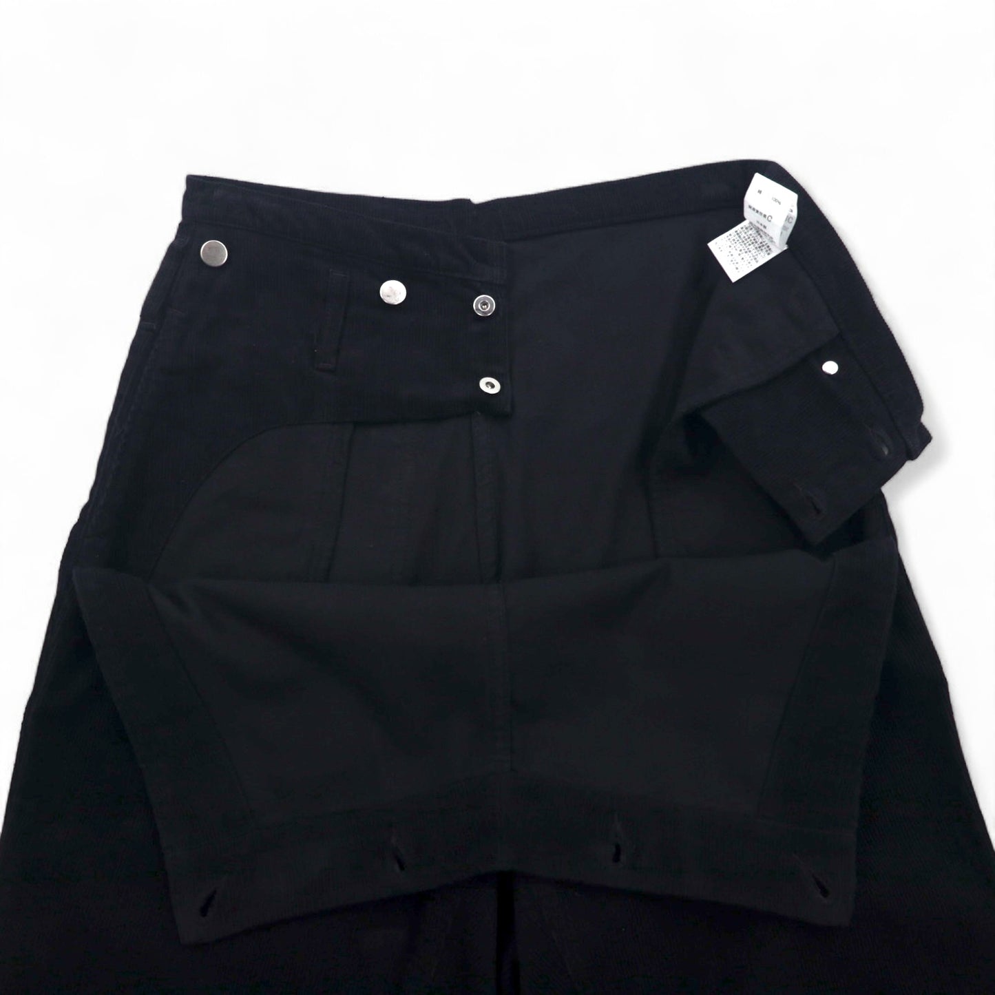 TUKI Corduroy Pants, Type 3, Wide Leg Marine Pants, Size M, Black, 0032C, Made in Japan