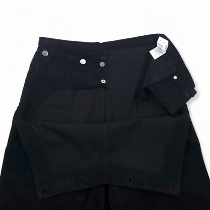 TUKI Corduroy Pants, Type 3, Wide Leg Marine Pants, Size M, Black, 0032C, Made in Japan
