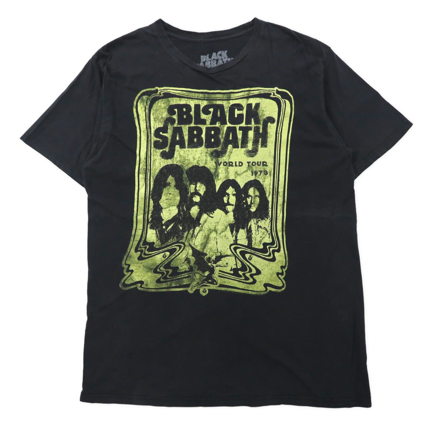 BLACK SABBATH Band T -shirt ONE Black Cotton 1978 WORLD TOUR 