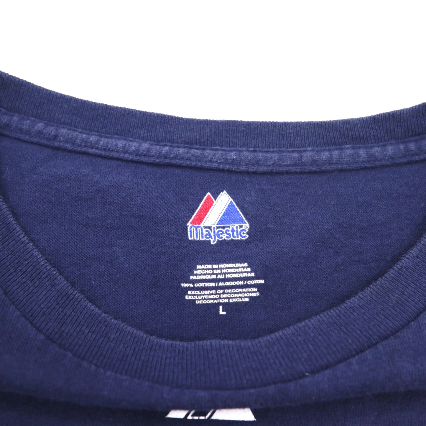majestic ベースボール プリント Tシャツ L ネイビー MLB NEWYORK YANKEES ホンジュラス製