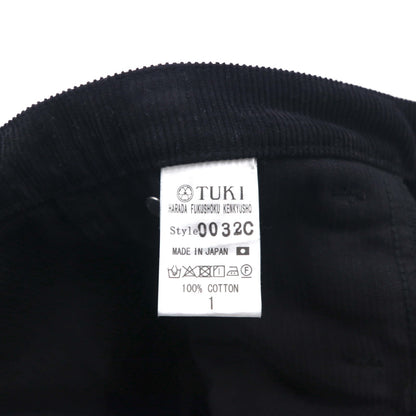 TUKI Corduroy Pants, Type 3, Wide Leg Marine Pants, Size M, Black, 0032C, Made in Japan