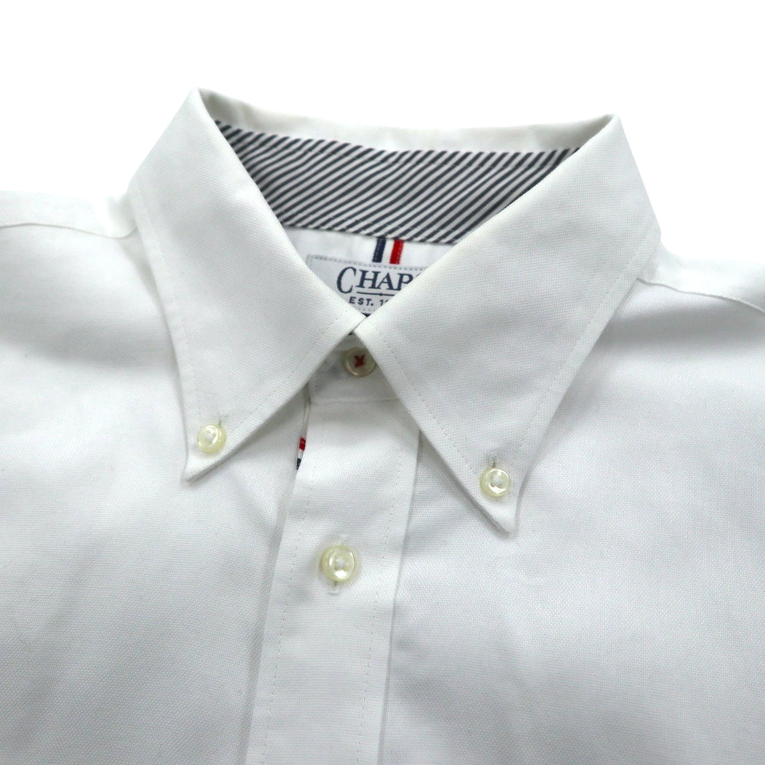 CHAPS Oxford Button-Down Shirt, L, White, NON IRON PURE COTTON