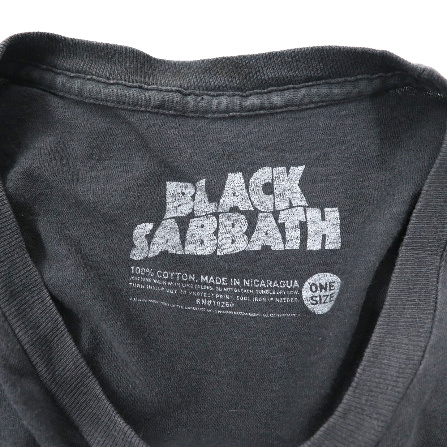BLACK SABBATH ブラックサバス バンドTシャツ ONE ブラック コットン 1978 WORLD TOUR
