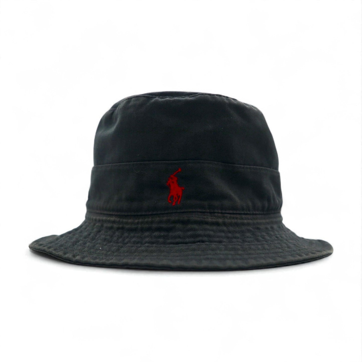 Polo by Ralph Lauren 90s Bucket Hat, Medium, Black Cotton, Small Pony Embroidery